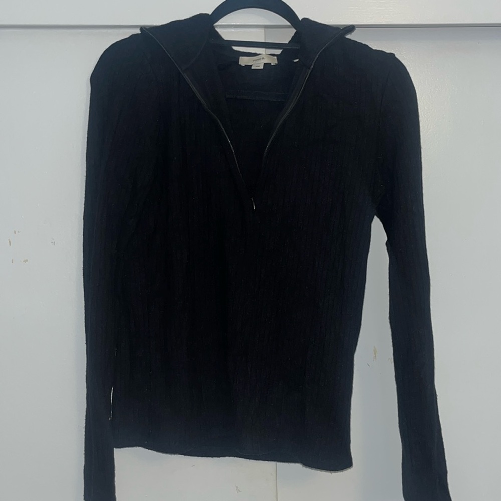 Vince Black Half Zip Sweater